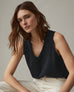 Classic Cotton V-Neck Tank - Black